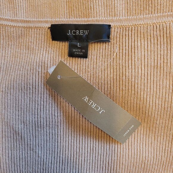 J Crew Dress Knit Maxi  Plunge Viscose Tan Large NWT - Picture 4 of 10